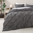 thumbnail image 1 of Bare Home Pintuck Down Alternative Comforter Set - 2-Pieces - All Seasons - Twin/Twin XL, Grey, 1 of 7