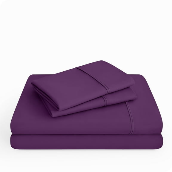 Bare Home Plum Microfiber Sheet Set, Wrinkle Resistant, Deep Pocket, Full XL