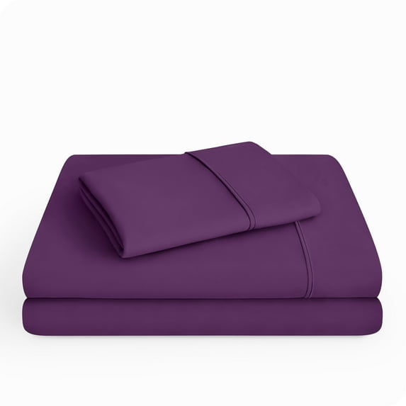 Bare Home Plum Microfiber Sheet Set, Wrinkle Resistant, Deep Pocket, Twin