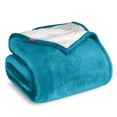 thumbnail image 1 of Bare Home Plush Sherpa Bed Blanket - Fluffy & Soft - Reversible - Lightweight - Full/Queen, Caribbean Sea, 1 of 10