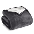 thumbnail image 1 of Bare Home Plush Sherpa Bed Blanket - Fluffy & Soft - Reversible - Lightweight - Full/Queen, Forged Iron Gray, 1 of 10