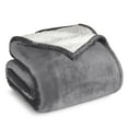 thumbnail image 1 of Bare Home Plush Sherpa Bed Blanket - Fluffy & Soft - Reversible - Lightweight - Full/Queen, Gray, 1 of 10