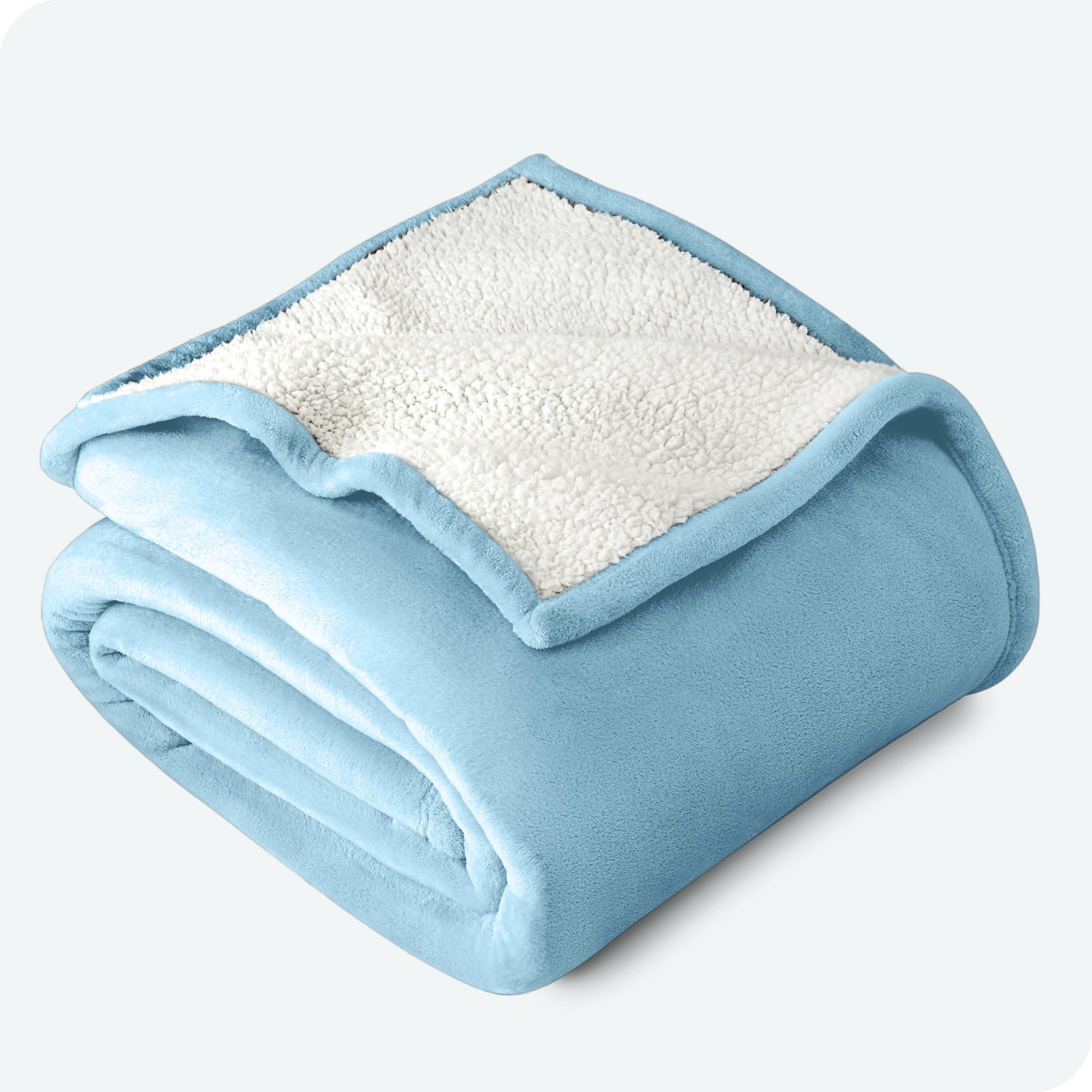 Light blue sherpa blanket sale