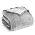 thumbnail image 1 of Bare Home Plush Sherpa Bed Blanket - Fluffy & Soft - Reversible - Lightweight - King, Light Gray, 1 of 10