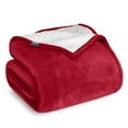 thumbnail image 1 of Bare Home Plush Sherpa Bed Blanket - Fluffy & Soft - Reversible - Lightweight - King, Red, 1 of 10
