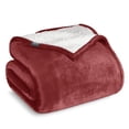thumbnail image 1 of Bare Home Plush Sherpa Bed Blanket - Fluffy & Soft - Reversible - Lightweight - King, Rosewood, 1 of 10