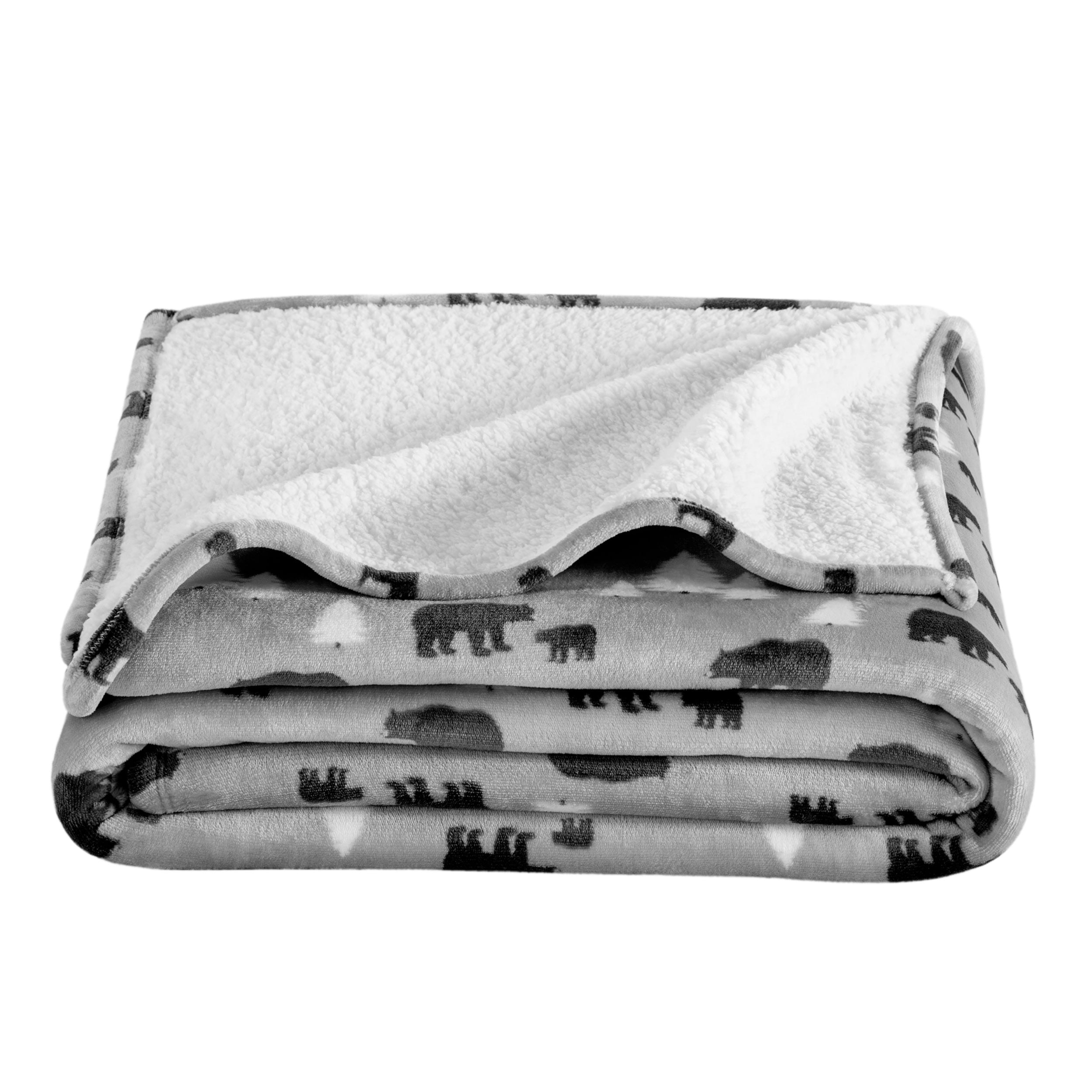 Kodiak Sherpa Fleece Reversible Throw - Soft & Lightweight