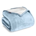 thumbnail image 1 of Bare Home Plush Sherpa Bed Blanket - Fluffy & Soft - Reversible - Lightweight - Twin/Twin XL, Light Blue, 1 of 10