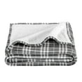thumbnail image 1 of Bare Home Plush Sherpa Bed Blanket - Fluffy & Soft - Reversible - Lightweight - Twin/Twin XL, Stirling Plaid - Gray/White, 1 of 5