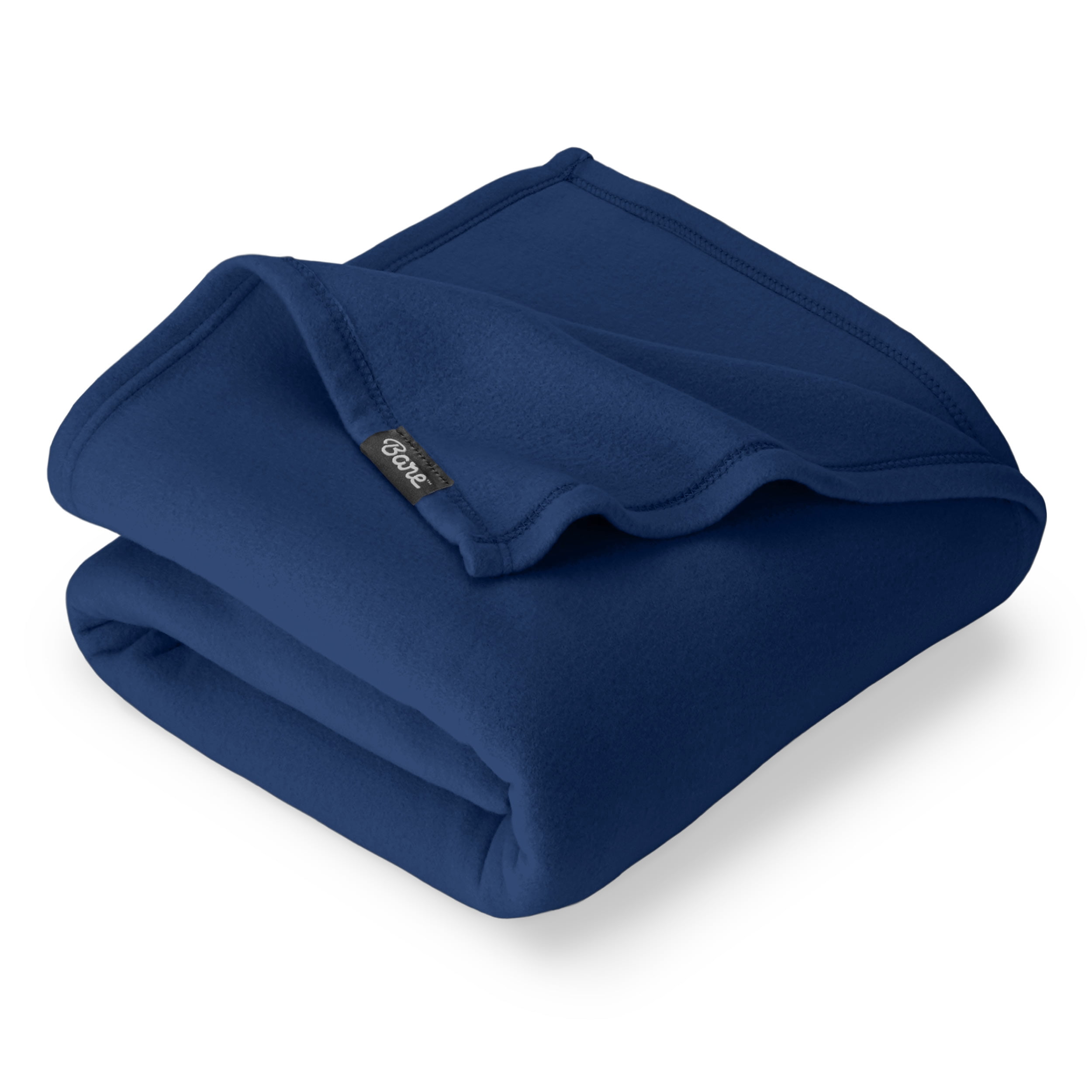 Bare Home Polar Fleece Bed Blanket - Lightweight - Premium Fleece - Full/Queen, Dark Blue
