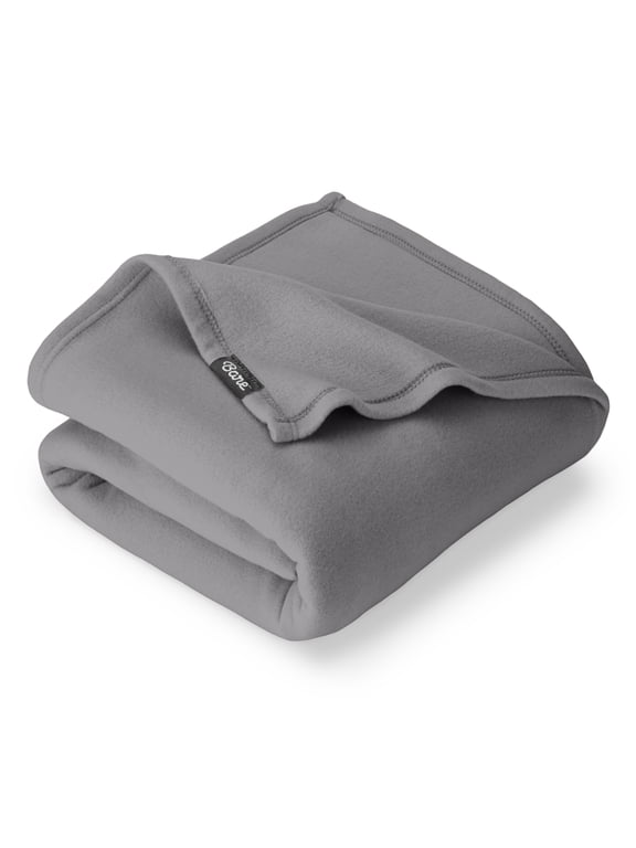 Polar Fleece Bed Blanket - Lightweight - Premium Fleece - Full/Queen, Gray