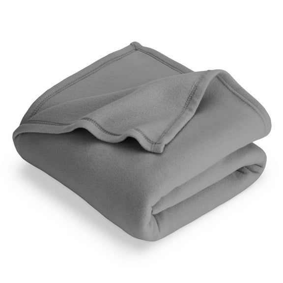 Bare Home Polar Fleece Bed Blanket - Lightweight - Premium Fleece - Full/Queen, Gray