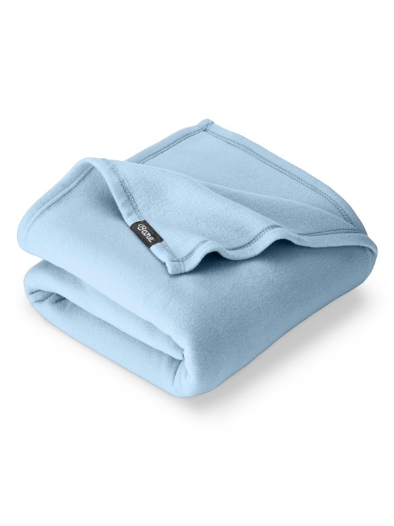 Polar Fleece Bed Blanket - Lightweight - Premium Fleece - Full/Queen, Light Blue