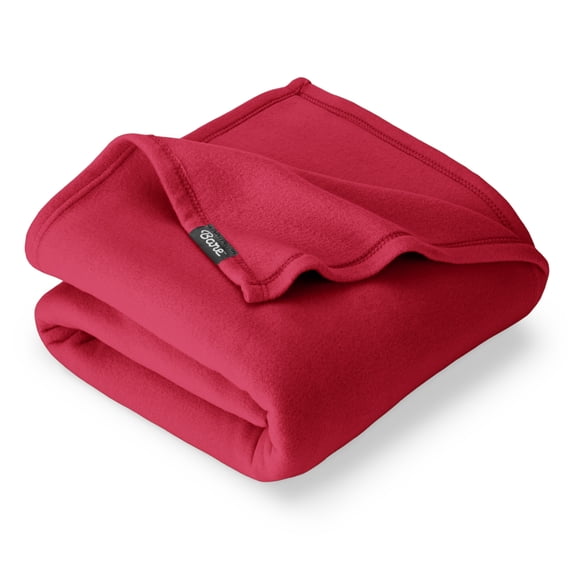 Bare Home Polar Fleece Bed Blanket - Lightweight - Premium Fleece - Full/Queen, Red
