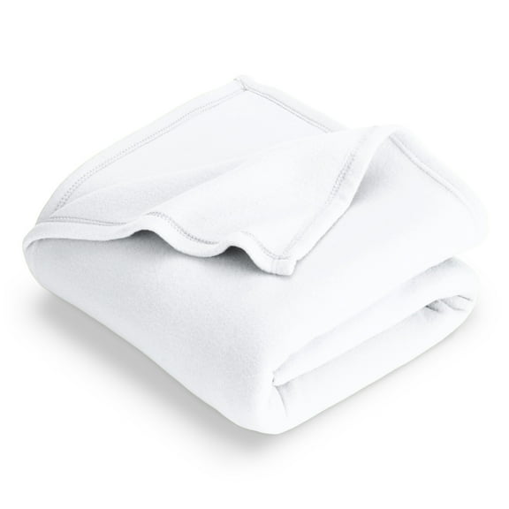 Bare Home Polar Fleece Bed Blanket - Lightweight - Premium Fleece - Full/Queen, White