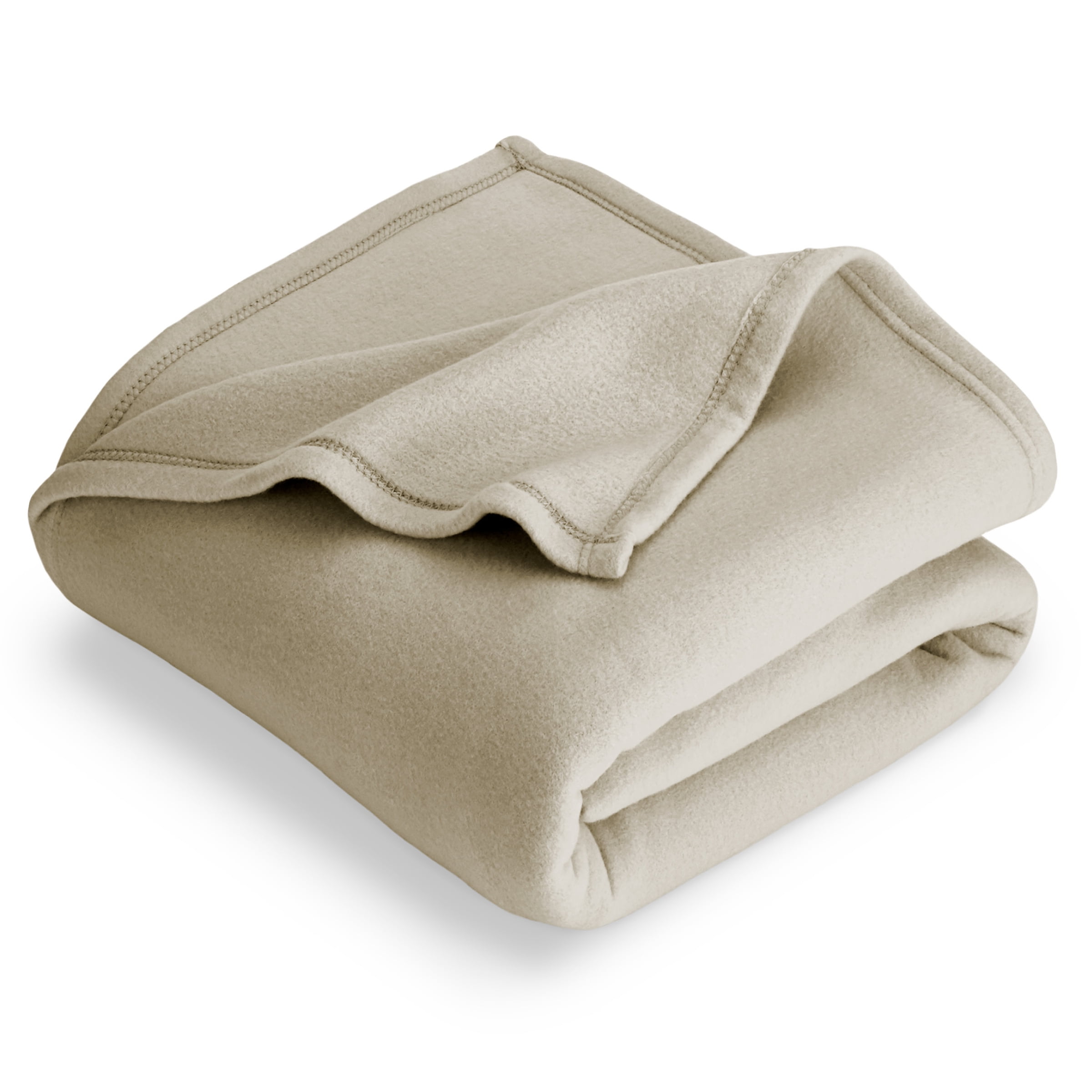 Oyster Beige Reversible Fleece Throw Blanket