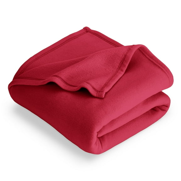 Bare Home Polar Fleece Bed Blanket - Lightweight - Premium Fleece - Throw, Red
