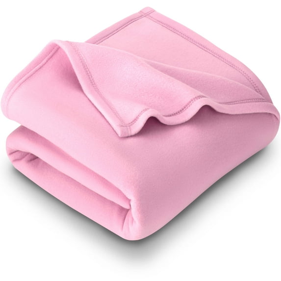 Bare Home Polar Fleece Cozy Bed Blanket - Hypoallergenic Premium Poly-Fiber Yarns, Thermal, Lightweight Blanket (King, Light Pink)