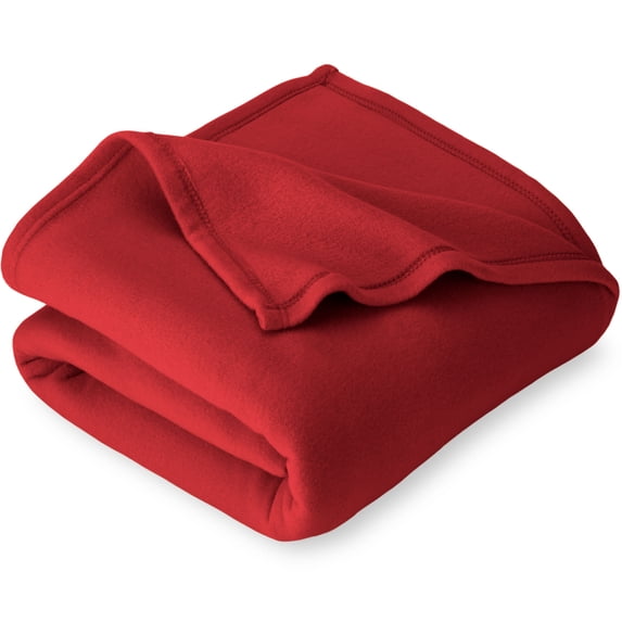 Bare Home Polar Fleece Cozy Bed Blanket - Hypoallergenic Premium Poly-Fiber Yarns, Thermal, Lightweight Blanket (Throw, Red)