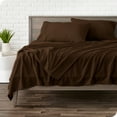 thumbnail image 1 of Bare Home  Polar Fleece Deep Pocket Sheet Set Cocoa Twin XL, 1 of 5