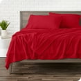thumbnail image 1 of Bare Home  Polar Fleece Deep Pocket Sheet Set Red King, 1 of 5