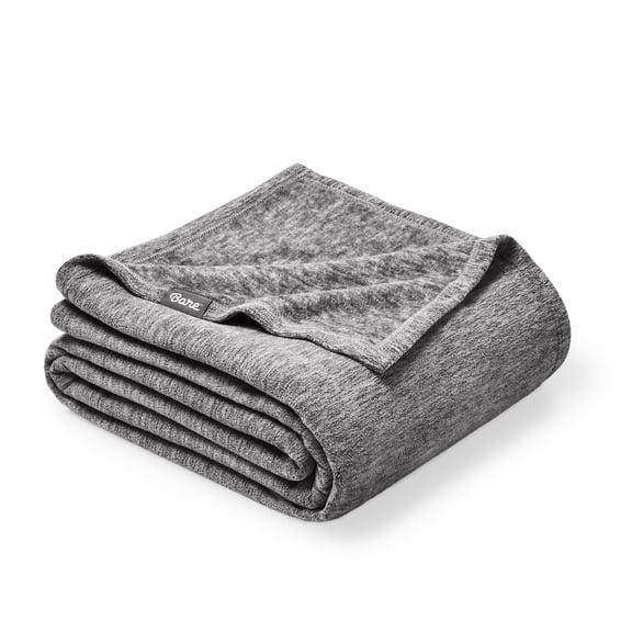 Bare Home Polar Fleece Heathered Bed Blanket - Lightweight - Premium Fleece - Throw, Heather Light Gray