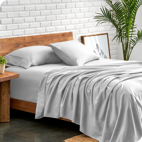 Bare Home Premium 1800 Collection 3-Piece Bed Sheet Set, Twin, Cloud Gray