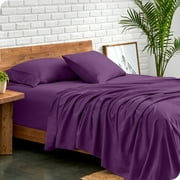 Bare Home Premium 1800 Collection 3-Piece Bed Sheet Set, Twin, Plum