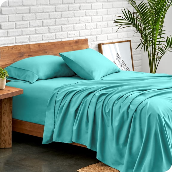 Bare Home Premium 1800 Collection 3-Piece Bed Sheet Set, Twin, Turquoise