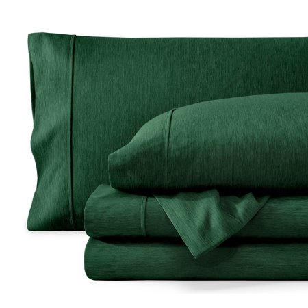 Bare Home Premium 1800 Collection 3-Piece Bed Sheet Set, Twin-XL, Heathered Forest Green