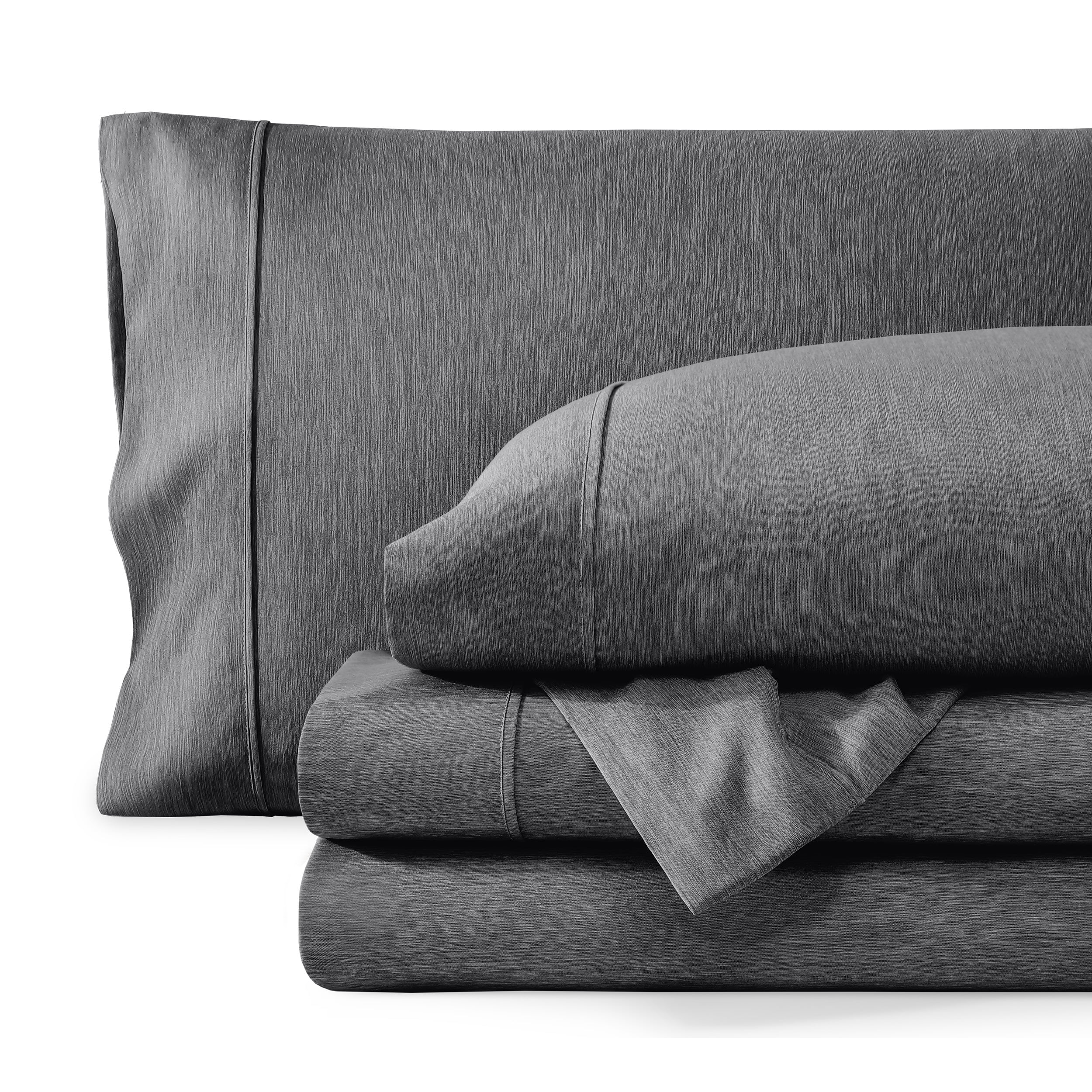 Twin XL Heathered Grey Ultra-Soft Microfiber Sheet Set