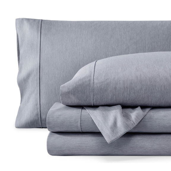 Bare Home Premium 1800 Collection 3-Piece Bed Sheet Set, Twin-XL, Heathered Midnight Blue