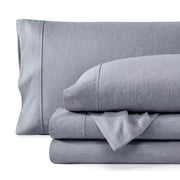 Bare Home Premium 1800 Collection 3-Piece Bed Sheet Set, Twin-XL, Heathered Midnight Blue