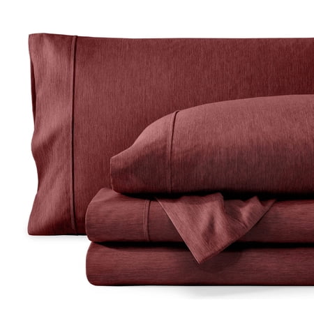 Bare Home Premium 1800 Collection 3-Piece Bed Sheet Set, Twin-XL, Heathered Rose
