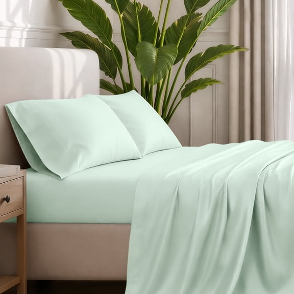 Bare Home Premium 1800 Collection 3-Piece Bed Sheet Set, Twin-XL, Spring Mint