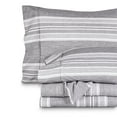 thumbnail image 1 of Bare Home Premium 1800 Collection 4-Piece Bed Sheet Set, California King, Stripe - Heather Charcoal, 1 of 8