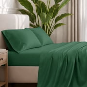 Bare Home Premium 1800 Collection 4-Piece Bed Sheet Set, Full, Forest Green