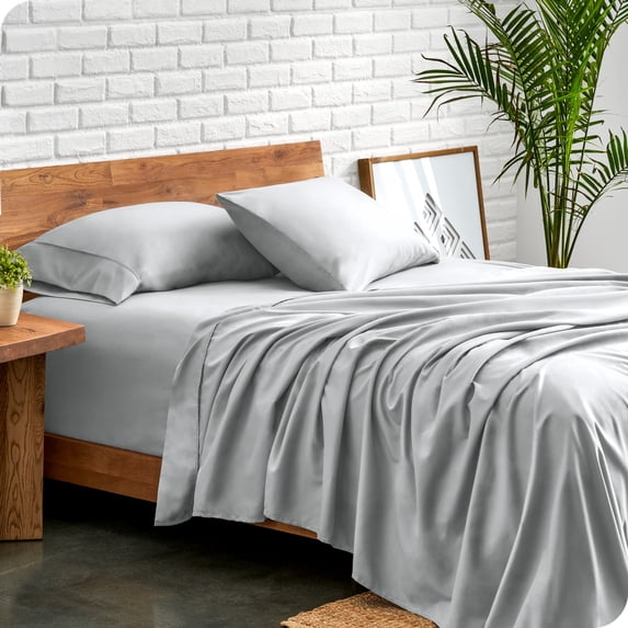 Bare Home Premium 1800 Collection 4-Piece Bed Sheet Set, Full, French Gray