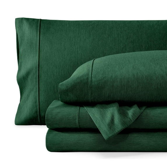 Bare Home Premium 1800 Collection 4-Piece Bed Sheet Set, Full, Heathered Forest Green