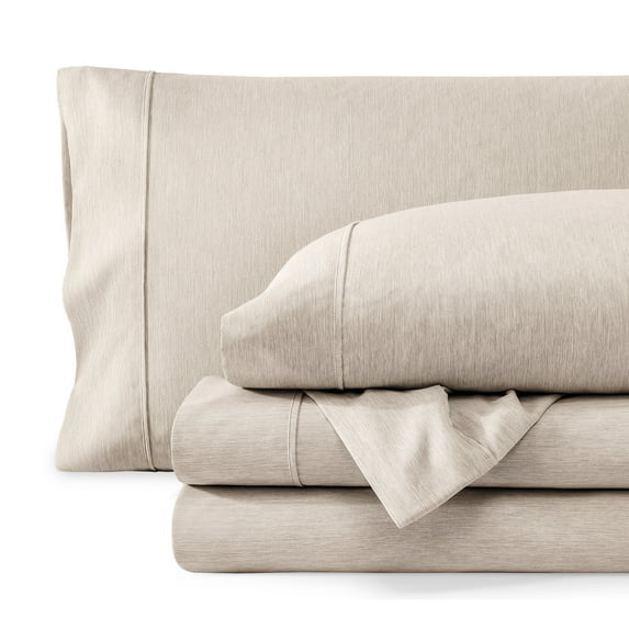 Bare Home Premium 1800 Collection 4-Piece Bed Sheet Set, King, Heathered Pebble