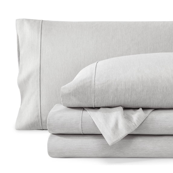 Bare Home Premium 1800 Collection 4-Piece Bed Sheet Set, King, Heathered Pewter