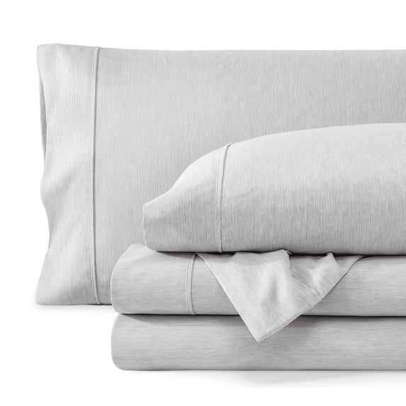 Bare Home Premium 1800 Collection 4-Piece Bed Sheet Set, King, Heathered Pewter