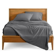 Bare Home Premium 1800 Collection 4-Piece Bed Sheet Set, Queen, Gray