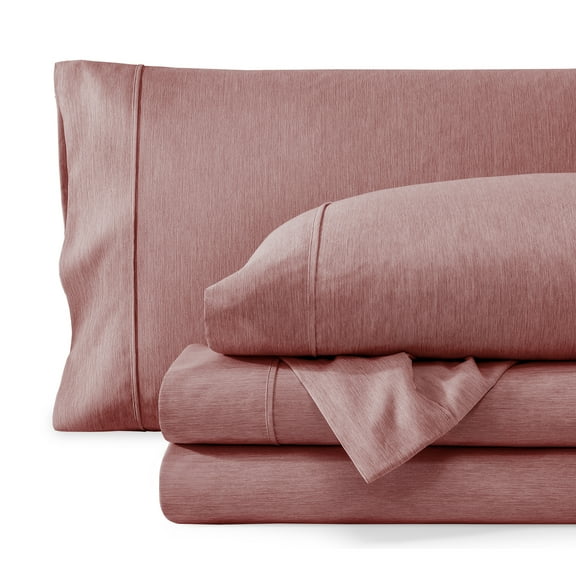 Bare Home Premium 1800 Collection 4-Piece Bed Sheet Set, Queen, Heathered Rosewood