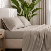 Bare Home Premium 1800 Collection 4-Piece Bed Sheet Set, Queen, Khaki