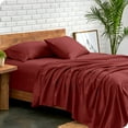 thumbnail image 1 of Bare Home Premium 1800 Collection 4-Piece Bed Sheet Set, Queen, Rosewood, 1 of 11