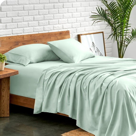 Bare Home Premium 1800 Collection 4-Piece Bed Sheet Set, Queen, Spring Mint