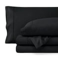 thumbnail image 1 of Bare Home Premium 1800 Collection 4-Piece Bed Sheet Set, Split Head Flex King, Heathered Black, 1 of 10