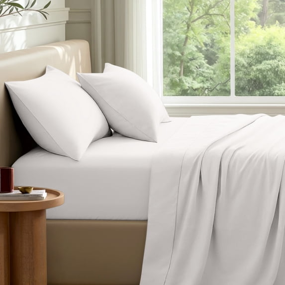 Bare Home Premium 1800 Collection 4-Piece Bed Sheet Set with Envelope Pillowcases, Full, Cream