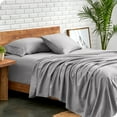 thumbnail image 1 of Bare Home Premium 1800 Collection 5-Piece Bed Sheet Set, Split King, Light Gray, 1 of 11